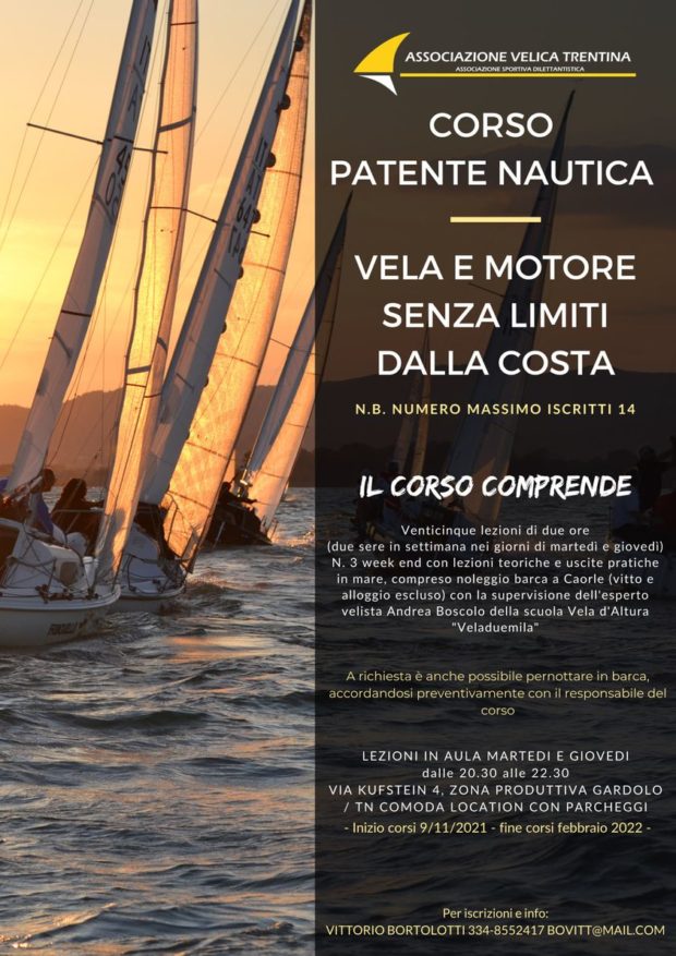 AAA – CORSO DI PATENTE NAUTICA – INIZIO 9 NOVEMBRE – TUTTO NELLA LOCANDINA!!!!!